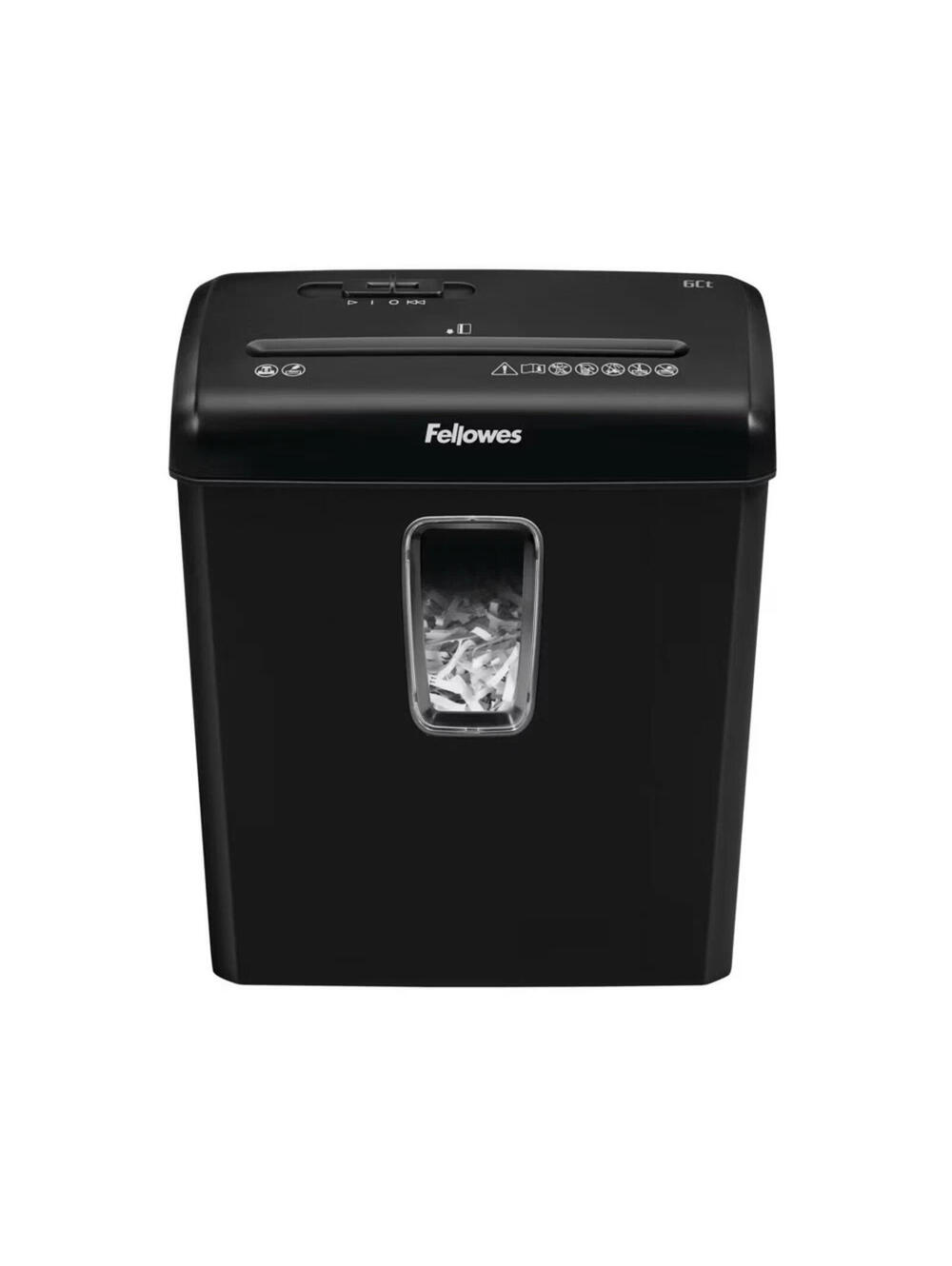 Fellowes Powershred 6ct Cross-Cut Paper Shredder - Black